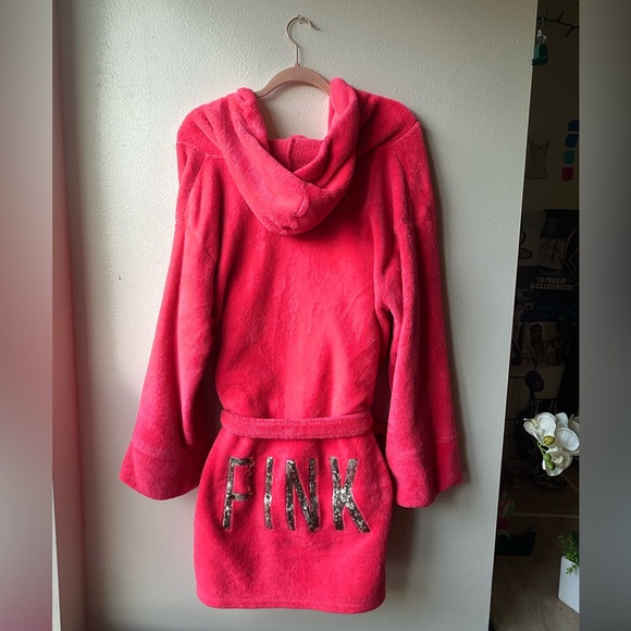 PINK Victoria's Secret Kids Hoodie in Pink with Silver Sequins - Picture 3 of 4